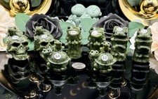 Natural Green Jade Whimsical Carvings Skulls frogs lizards you choose.  picture