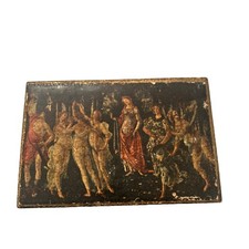 Vintage Italian Florentine Gilt Wood Box Botticelli Primavera Decorative Crafts picture