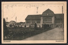 Darmstadt, view of the main station, postcard 1929  picture