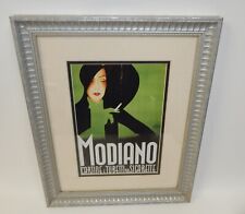 Modiano Italy Vintage 1936 Art Deco Cigarette Adv Litho Poster Matted Framed picture