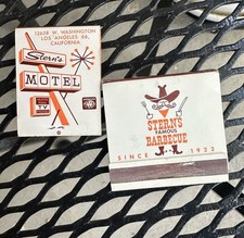 Lot 2 Vintage Stern’s Motel & Barbecue Matchbook Los Angeles CA 1960s picture