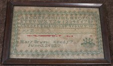 1827 SAMPLER MARY BRUSH HUNTINGTON LI FOUNDING FAMILY REVOLUTION JESSE BRUSH? picture