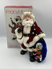 Holiday Lane Macy’s Santa 2001 11 Inch Fabric Mache Standing Santa Figurine picture
