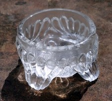 Salt Cellars Cut Crystal Hexagon Open Salt Oval Depression glass 1.5