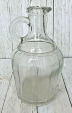 Vintage Clear Glass Extract Bottle / Jar with Spout and Handle - Glass Jug Syrup picture