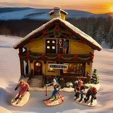 2007 Retired St. Nicholas Square Village Collection Village Ski Chalet Bonus picture