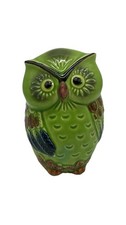 MCM Ceramic 70’s Owl Bank Green Orange Blue One Wing Forward 3.5” picture