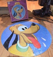Vintage Walt Disney’s Pluto Puzzle 4427  Whitman 125 Pcs Round Jigsaw COMPLETE picture
