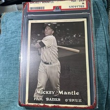 Mickey Mantel New York Yankees Metal (TIN)  “Graded” 12x8 Card - Wall ART picture