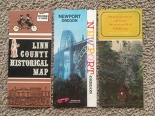 Vintage Oregon Newport Linn County Map Portland Travel Vacation Brochure Lot 3 picture