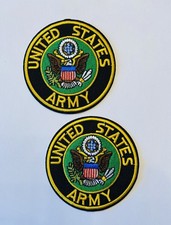 2 PC - UNITED STATES ARMY MILITARY ROUND EMBROIDERED PATCHES**FREE SHIPPING** picture