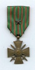 WWI FRANCE French 1914-1917 CROIX DE GUERRE Medal with Hanger (One Star) picture