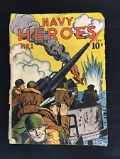 Navy Heroes #1 Almanac Publishing 1945 War Comic Book Cover Only Front Back picture