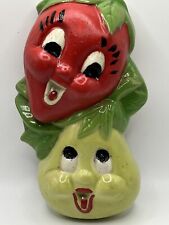 Vintage Fruit Pear Strawberry Ceramic String Scissors Holder Anthropomorphic picture