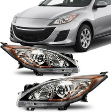 Headlights Assembly Compatible with 2010-2013 Mazda 3 2.5L/2.0L | Chrome Housing picture