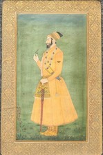 Rare Emperor Aurangzeb Portrait – Mughal Miniature Painting by Kifayat Ali Khan  picture