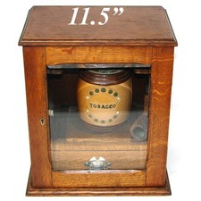 Fine Antique Edwardian Era Oak & Beveled Glass 11