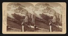 Photo:Mount Rainier Washington 1897 Snowy Mountain Cliffs Stereoview Woman picture