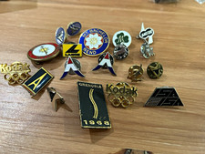 Vintage Olympics Pinback and ski pins. picture