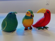 Lot 3 Enesco Home Grown Figures Birds Pepper Toucan Papaya Puffin Avocado Parrot picture