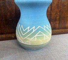 Sioux Pottery, South Dakota Signed Pottery Vase by Little Thunder picture