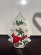 Vintage Lefton Christmas Cardinal Napkin Holder #1206 Ceramic Hand Painted picture