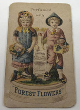 Vintage Victorian Trade Card ~ AUSTENS FOREST FLOWER COLOGNE picture
