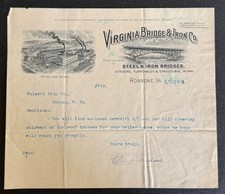 1902 Virginia Bridge & Iron Co - Roanoke, VA - Graphic Letterhead picture