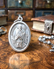 Vintage St. Patrick & St. Bridget (Brigid of Ireland) Medal Pendant Patron Saint picture