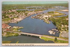 Aerial View Anclote River Sponge Industry Tarpon Springs Florida Postcard picture