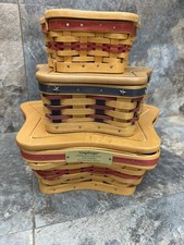 Longaberger Star Basket Lot With Lids Liners Protectors picture