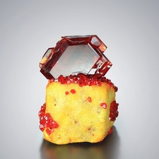 Rare PRUSKITE Ruby Crystal on Matrix Mineral Beautiful Gift picture