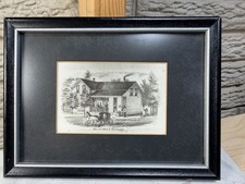 Framed Illustration of Residence of Allen L Fairbanks Cass Township Iowa - VTG picture