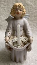 Angel Figurine Porcelain Candle Holder Schmid 1990 Shackman Vintage picture