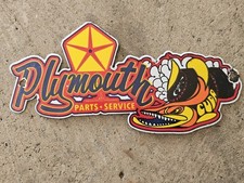NICE VINTAGE DODGE  PLYMOUTH PARTS & SERVICE CUDA  PORCELAIN  SIGN  12