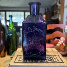 PURPLE Antique A. S. HIND'S HONEY ALMOND CREAM Bottle EMBOSSED PORTLAND MAINE picture