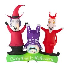 Gemmy Disney Nightmare Before Christmas Lock Shock Barrel Inflatable 6 Ft picture