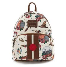 Loungefly Bag Rare New Mini Backpack Harry Potter Tattoo Art Cream Color Women picture