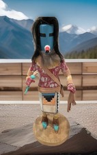 Vintage Hopi Hunter Kachina Doll Hand-Carved & Painted Signed 1970s-1990s 10.5in picture