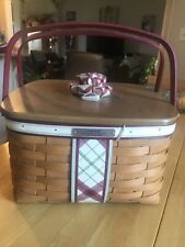 Longaberger 2013 Plaid Tidings Christmas Collection Basket, protector, Lid picture
