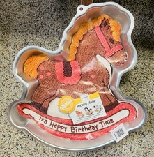 Vintage 1984 Wilton Rocking Horse Cake Pan Novelty Mold 2105-2388 w/ Instruction picture