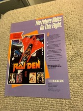 ORIGINAL 1990 11- 8 1/4” Raiden Fabtek Seibu arcade video game AD FLYER picture