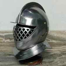 Medieval Knight Burgonet Helmet Wearable Plate Armor Costume Silver picture