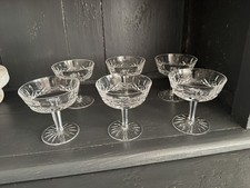 Vtg.Waterford 6 Lismore Crystal Champagne Coupe Sherbet Stemware Glasses  picture