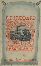 ca. 1910  R.D. HUBBARD SUPERLATIVE FLOUR Mankato MINN. celluloid pocket mirror picture