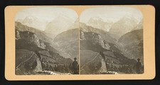 Photo:Grindelwald Switzerland 1900s Alpine Valley View Stereo Photograph picture