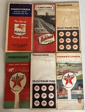 Vintage Pennsylvania Road Map Lot of 6 Mobil Texaco Ashland 1961 1967 1973 picture