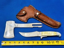 WESTERN CUTLERY BOULDER BLADE TRADER KNIFE AXE Detachable Combo Set CIRCA 1950s picture