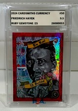 friedrich Hayek 2023 Cardsmiths Currency Series 3 #50 ruby gemstone /25  picture