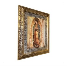 Virgin of Guadalupe Framed Print – Gold & Silver Foil – 60x47 cm picture